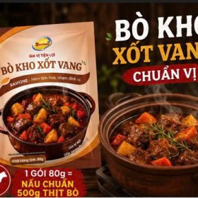 Gói Gia Vị Tiện Lợi Bò Kho Xốt Vang Savione 80g – Nêm Tinh Hoa, Chạm Đỉnh Vị