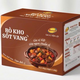 Hộp 20 Gói Xốt Gia Vị Tiện Lợi Bò Kho Xốt Vang Savione – Chuẩn Vị Đậm Đà, Tối Ưu Lợi Nhuận Cho Quán Ăn