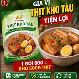 Xốt Gia Vị Tiện Lợi Thịt Kho Tàu Savione 80g – Lên Màu Cánh Gián, Chuẩn Vị Truyền Thống
