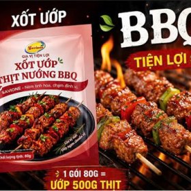 Xốt Gia Vị Tiện Lợi Ướp Thịt Nướng BBQ Savione 80g – Ướp Ngon Chuẩn Vị, Lên Màu Cực Đẹp